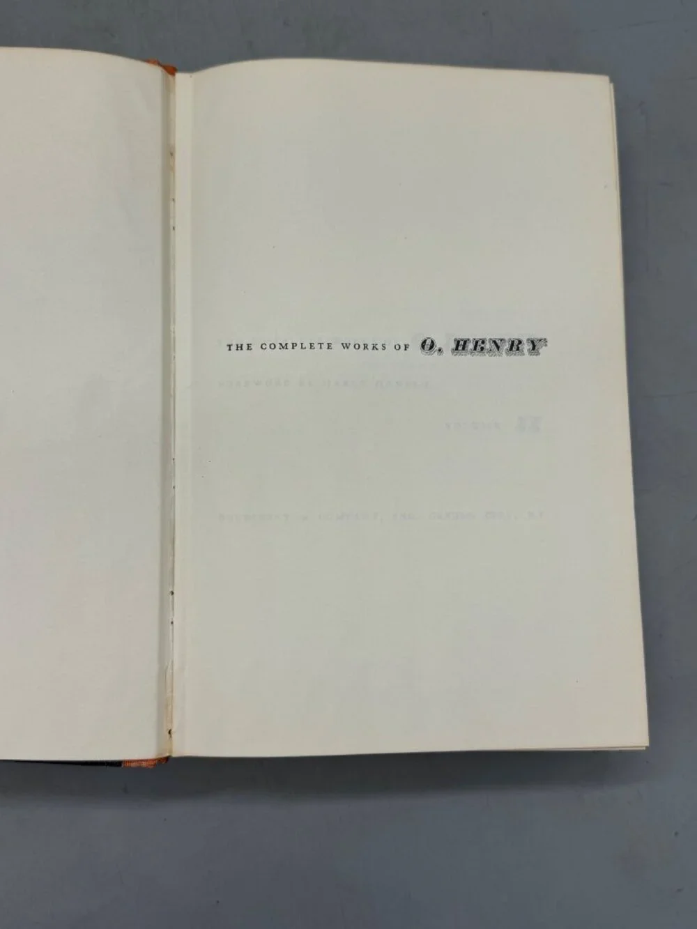The Complete Works Of O. Henry Vintage Hardcover Book 1953 English READ
